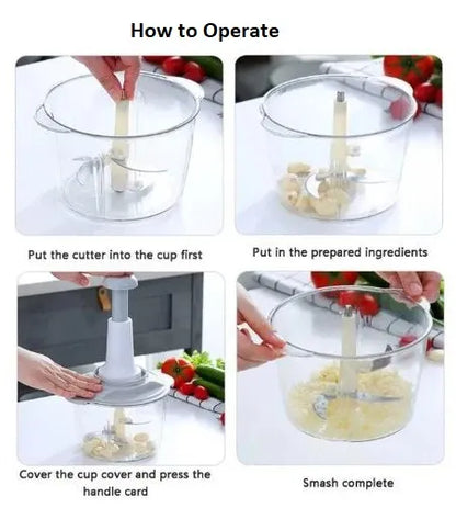 Manual Hand Chopper 1500ml & 2000ml – Hand Pull Type Manual Chopper for Meat & Vegetables