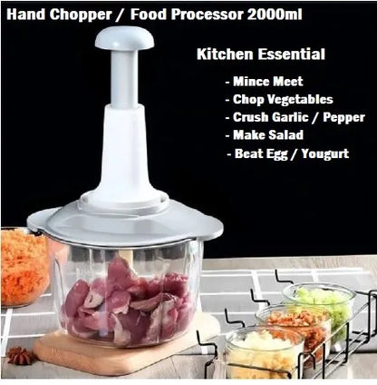 Manual Hand Chopper 1500ml & 2000ml – Hand Pull Type Manual Chopper for Meat & Vegetables