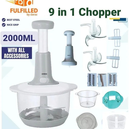 Manual Hand Chopper 1500ml & 2000ml – Hand Pull Type Manual Chopper for Meat & Vegetables