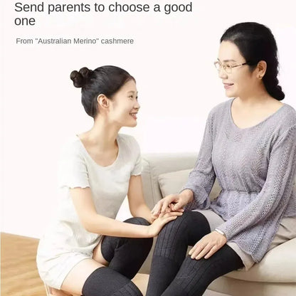 Winter Wool Knee Warmers Thermal Leg Warmer Fleece Lined Knee Brace Pad Knee High Warm Leg Sleeves for Men and Women